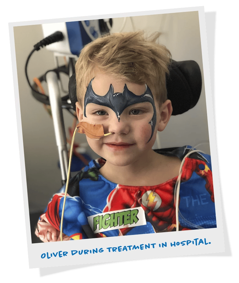 Oliver with Batman face paint