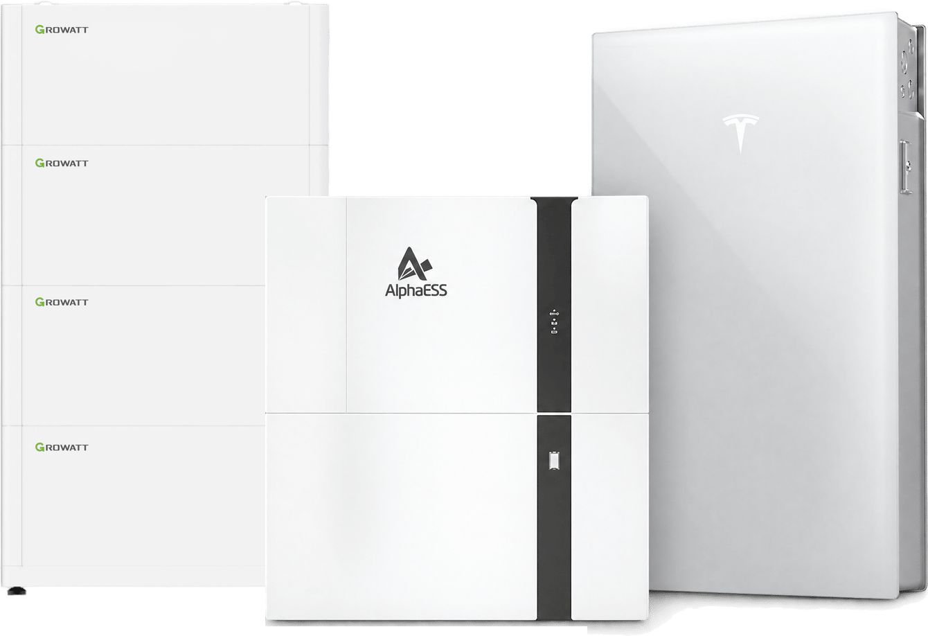 Growatt, AlphaESS and Tesla Powerwall home batteries