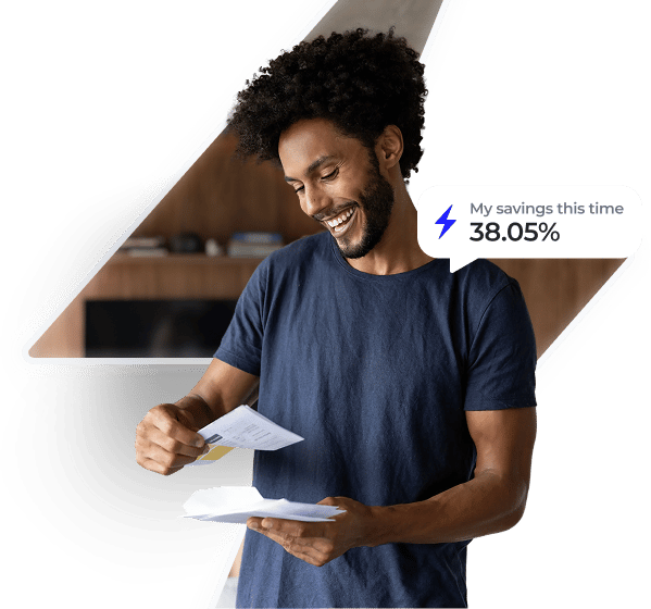 Homeowner reviewing electricity bills