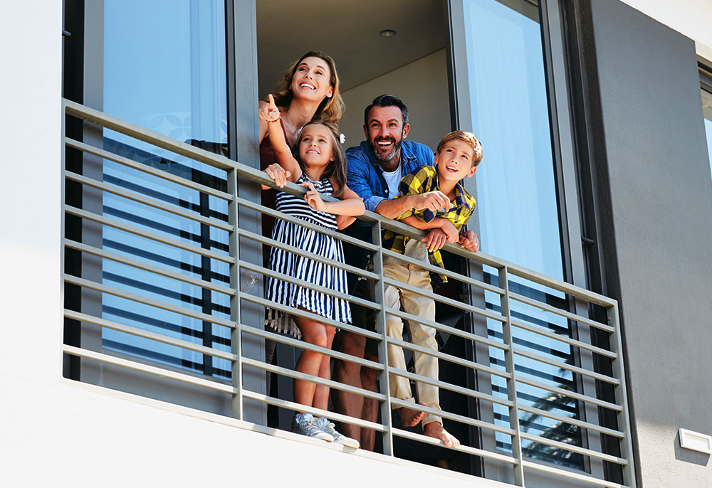 family in apartment