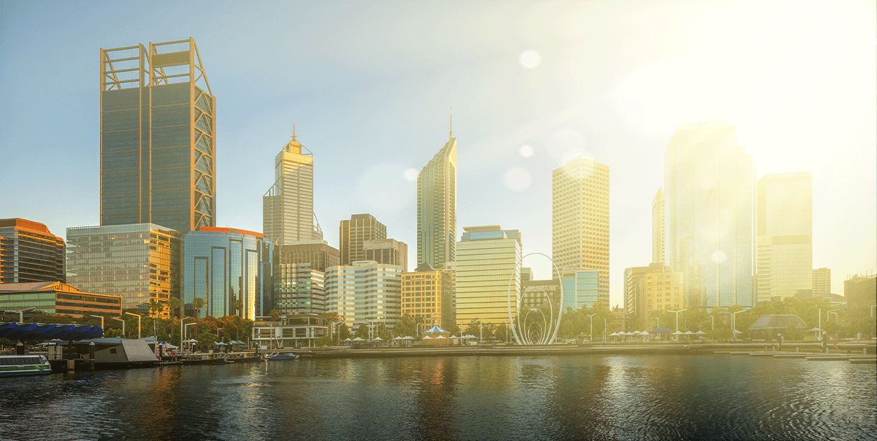 Sunshine over Perth, Western Australia