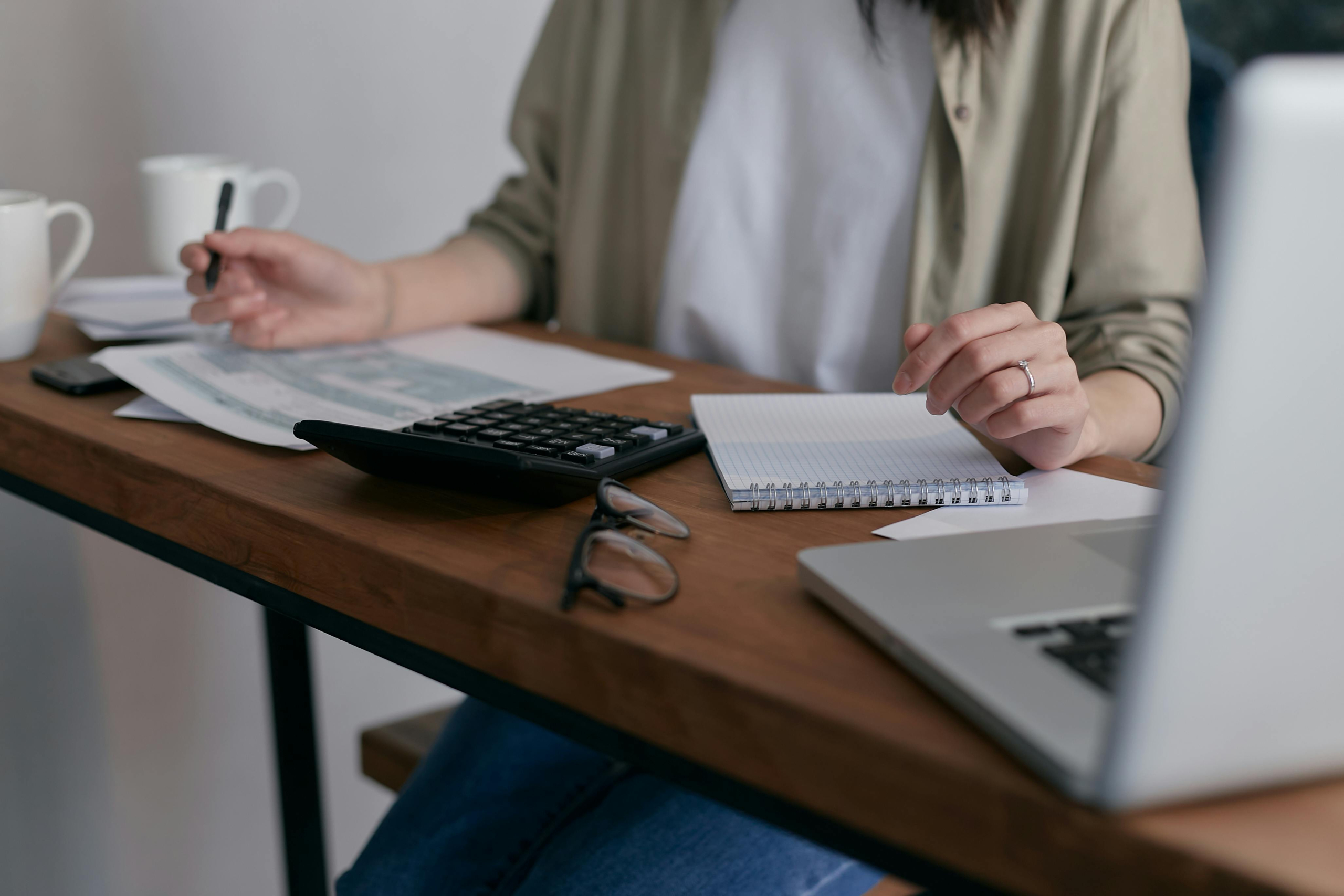 Woman working at a desk